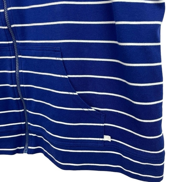 Liz Claiborne Womens Vest Stretch Blue White Stripe Pockets 2X - Picture 5 of 11